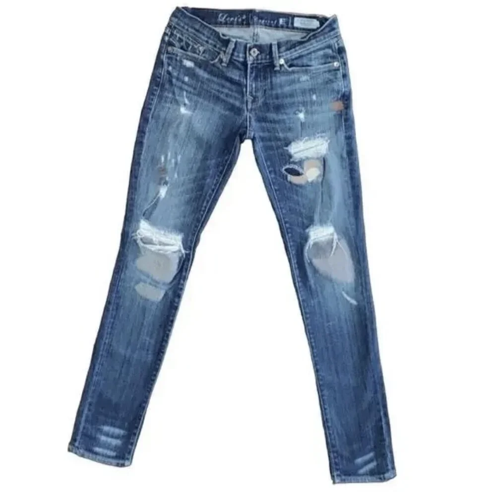 Levi’s Big E Capital E Distressed Skinny Jeans Low Rise 27